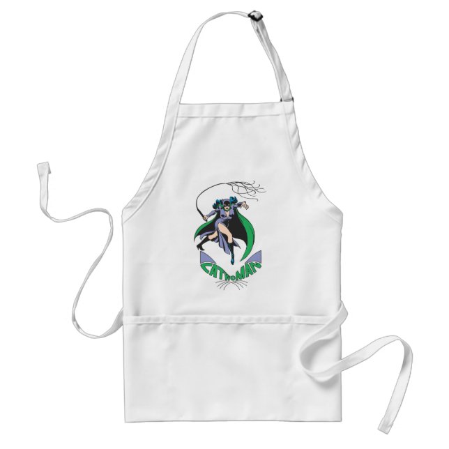 Catwoman & Logo Green Adult Apron (Front)