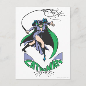 Catwoman & Logo Green Postcard