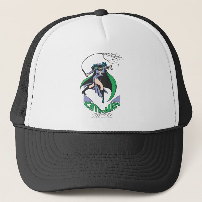 Catwoman & Logo Green Trucker Hat (Front)