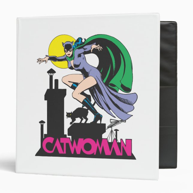 Catwoman & Pink Name 3 Ring Binder (Front/Inside)