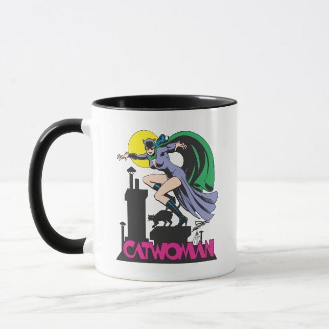 Catwoman & Pink Name Mug (Left)