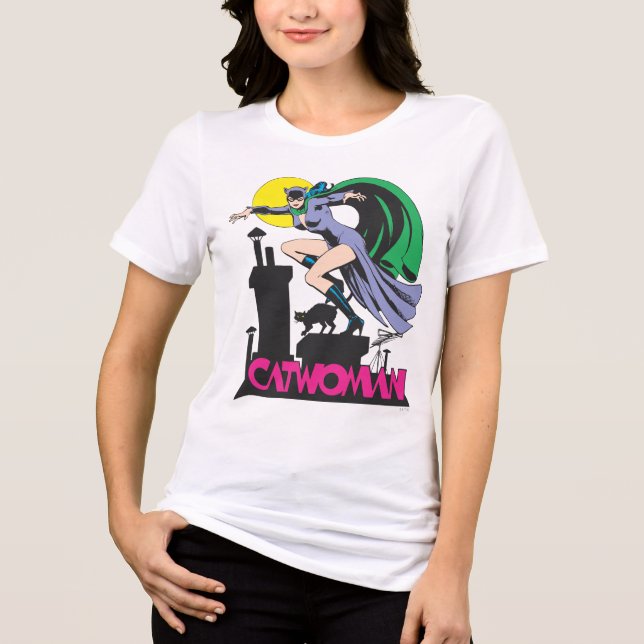 Catwoman & Pink Name Tri-Blend Shirt (Front)