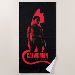 Catwoman Selina Kyle Cat Silhouette Beach Towel