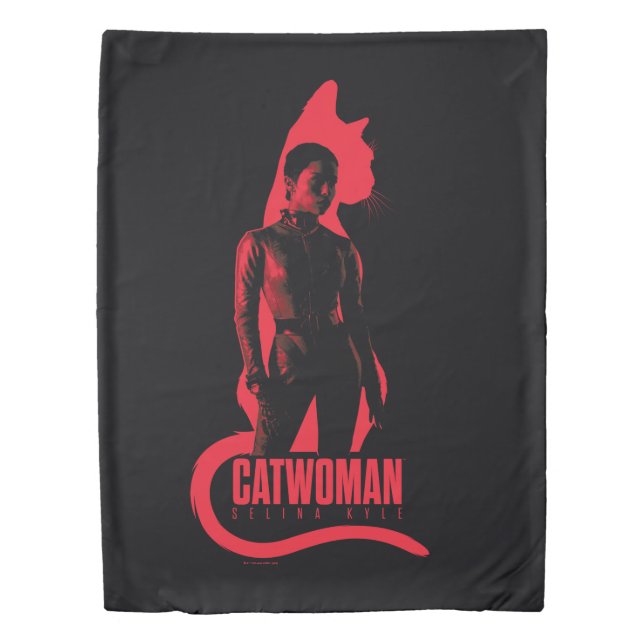 Catwoman Selina Kyle Cat Silhouette Duvet Cover (Front)