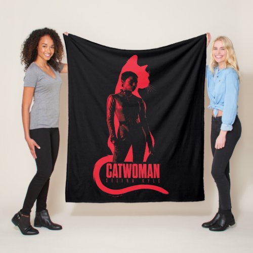 Catwoman Selina Kyle Cat Silhouette Fleece Blanket