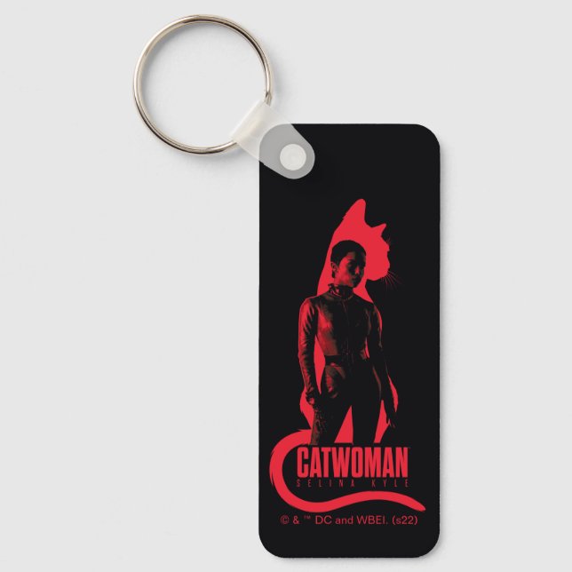 Catwoman Selina Kyle Cat Silhouette Keychain (Front)