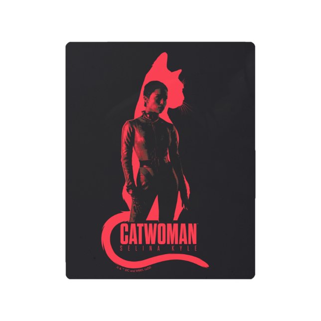 Catwoman Selina Kyle Cat Silhouette Metal Print (Front)