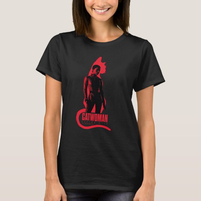 Catwoman Selina Kyle Cat Silhouette T-Shirt (Front)