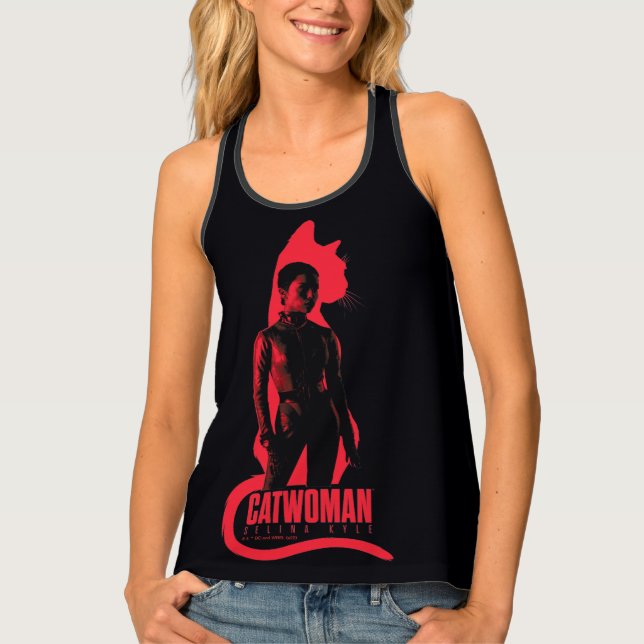 Catwoman Selina Kyle Cat Silhouette Tank Top (Front)