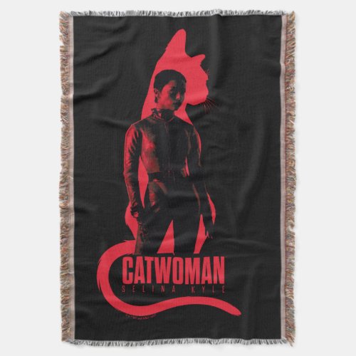 Catwoman Selina Kyle Cat Silhouette Throw Blanket