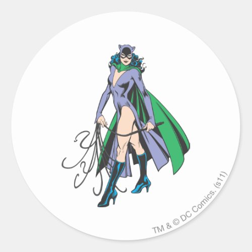 Catwoman Stands Classic Round Sticker