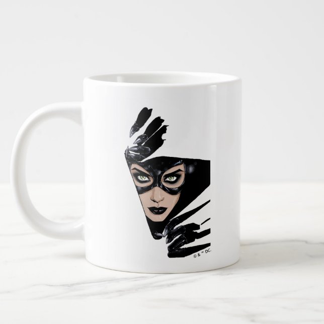 Catwoman The Claws Are Out Cover Illustration Giant Coffee Mug (Left)