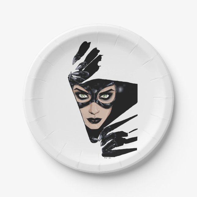 Catwoman The Claws Are Out Cover Illustration Paper Plates (Front)