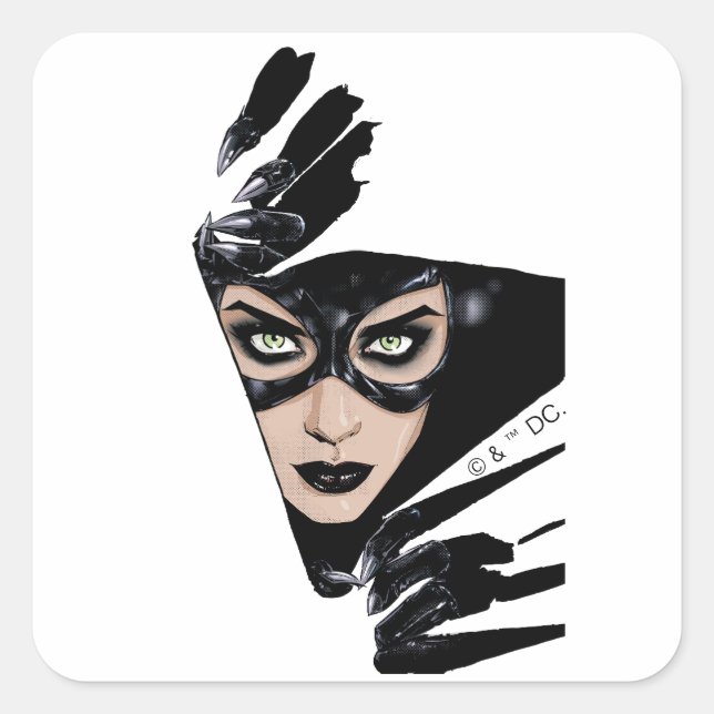 Catwoman The Claws Are Out Cover Illustration Square Sticker (Front)