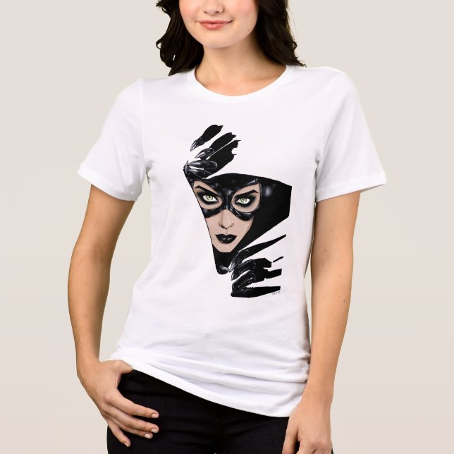 Catwoman The Claws Are Out Cover Illustration Tri-Blend Shirt (Front)