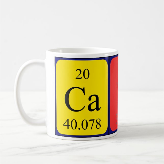 Caty periodic table name mug (Left)