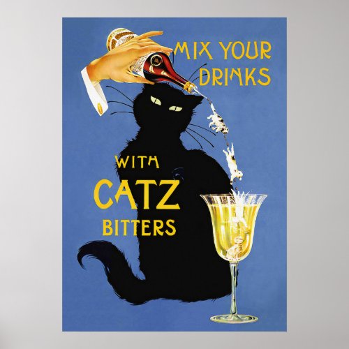 Catz Bitters Vintage Beverage Poster