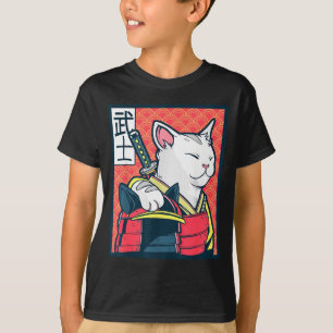 Catzilla Ancient Japanese Cat Art Vintage Ninja T T-Shirt