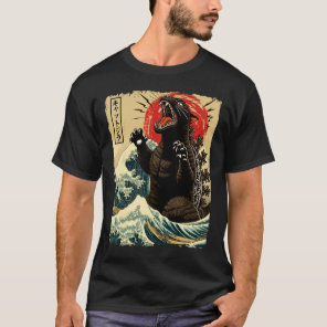 Catzilla Cat Art Funny Cat Japanese For Men Women  T-Shirt