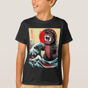 Catzilla Cat Japanese Art Funny Cat For Men Women T-Shirt
