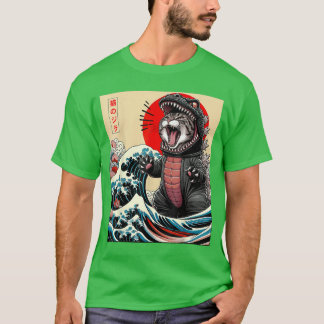 Catzilla Cat Japanese Art Funny Cat Gifts for Men T-Shirt
