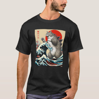 Catzilla Cat Japanese Art Funny Cat Gifts For Men  T-Shirt