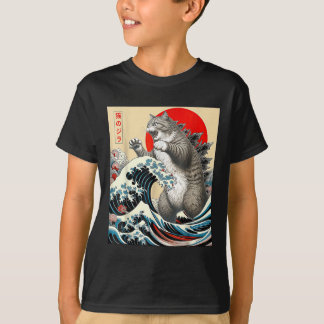 Catzilla Cat Japanese Art T-Shirt