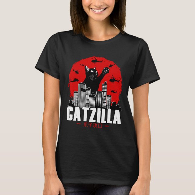 Catzilla Cute Cat Stuff For Cat Lover  T-Shirt (Front)