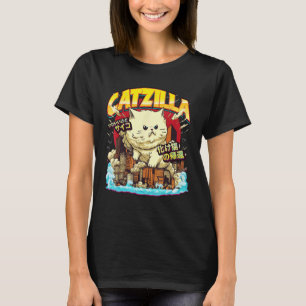 Catzilla Cute Paws Top, Funny Grumpy Fluffy Cat Fl T-Shirt