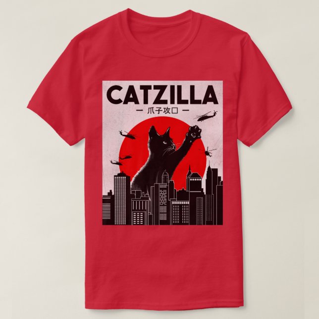 Catzilla Funny Cat , Funny Cat , Cat Lover T-Shirt (Design Front)