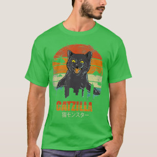 Catzilla Funny Cat Lover Gifts Love Kittens Retro T-Shirt
