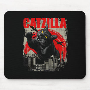 Catzilla - Funny Cat Lover Kitten Kitty Short Slee Mouse Pad