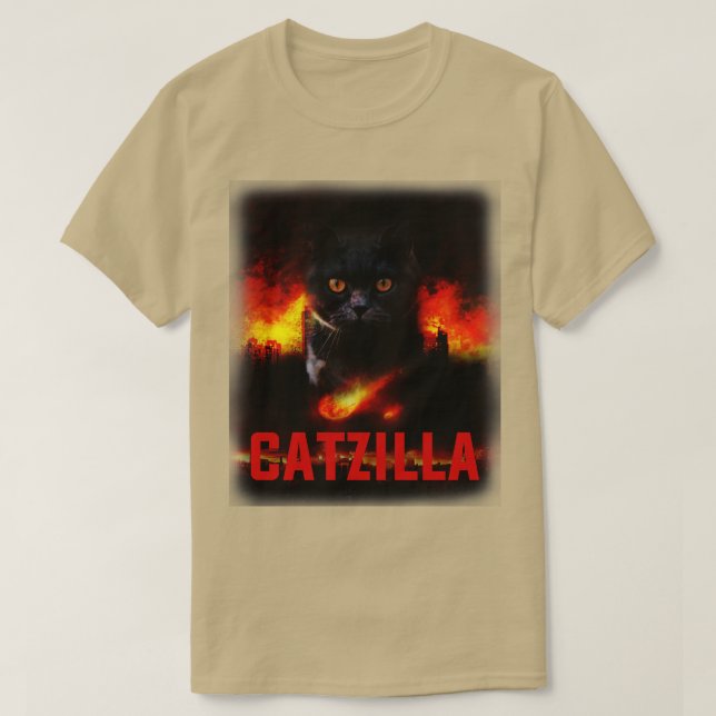 Catzilla Funny Cat Lover Kitten Pun T-Shirt (Design Front)