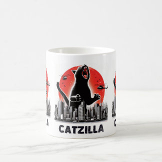 Catzilla Funny Cat Rampage Epic Feline Monster Cat Coffee Mug