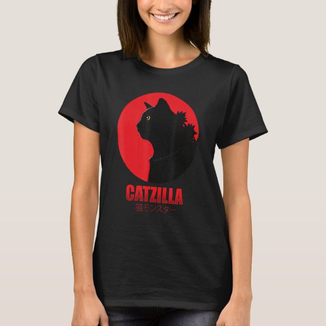 Catzilla Funny Cat Shirt, Funny Cat T-Shirt (Front)