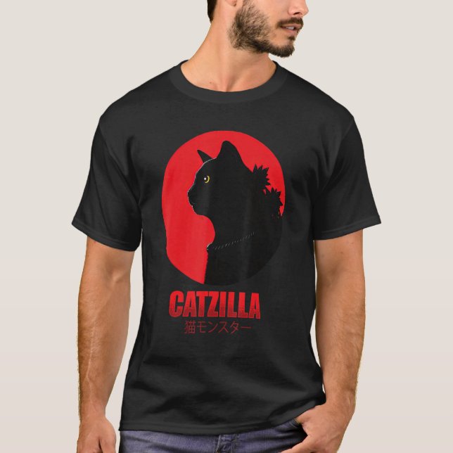Catzilla Funny Cat Shirt, Funny Cat T-Shirt (Front)
