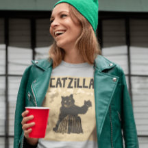 CATZILLA FUNNY CAT T-SHIRT