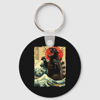 Catzilla Funny Japanese Style  Keychain