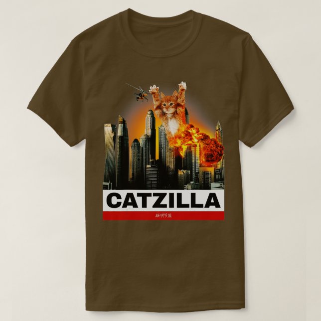 CATZILLA Funny Kitty for Cat lovers to Halloween T-Shirt (Design Front)