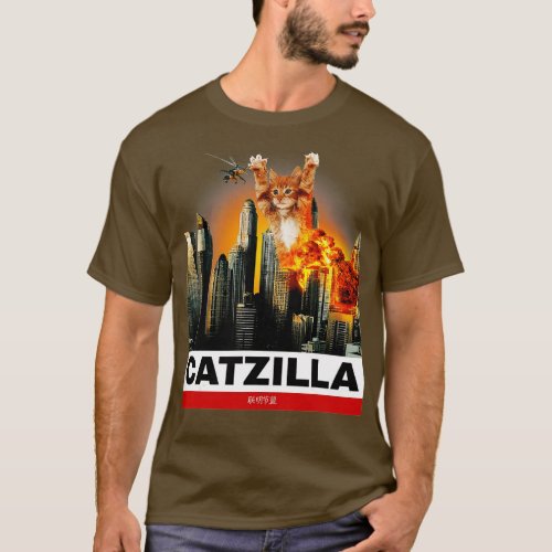 CATZILLA Funny Kitty for Cat lovers to Halloween T_Shirt