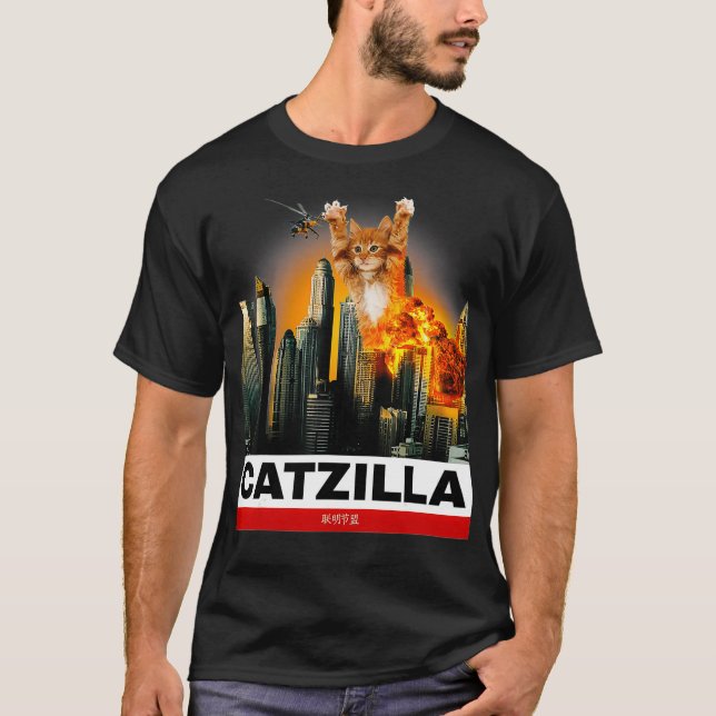 CATZILLA  Funny Kitty  for Cat lovers to T-Shirt (Front)