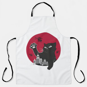 Catzilla – Giant Black Cat Parody with City Apron
