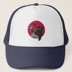 Catzilla – Giant Black Cat Parody with City Trucker Hat
