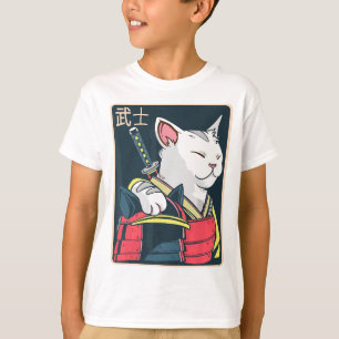 Catzilla - Japanese Cat Art - Katana Sword - Anime T-Shirt