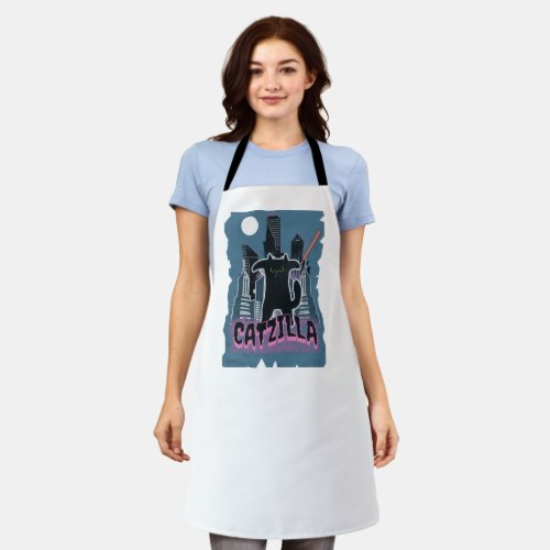 Catzilla  King of Unstoppable Claws Apron