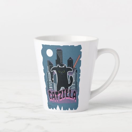 Catzilla King of Unstoppable Claws Latte Mug