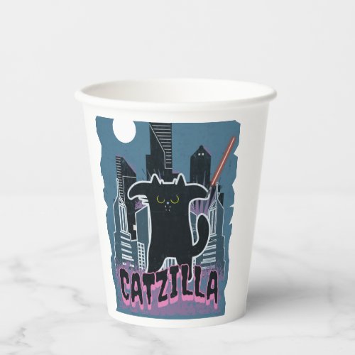 Catzilla  King of Unstoppable Claws Paper Cups