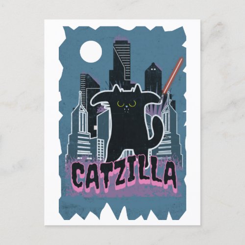 Catzilla King of Unstoppable Claws Postcard
