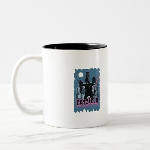 Catzilla King of Unstoppable Claws Two_Tone Coffee Mug
