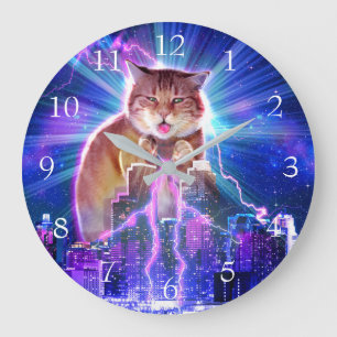 Catzilla                                           large clock
